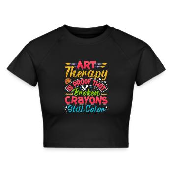 Art Therapist, Graphic Drawing, Art Design - Cropped T-Shirt - black - Front - Marisol (170cm)