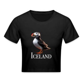 Iceland Puffin - Frauen Cropped T-Shirt - Schwarz - Vorne - Marisol (170cm)