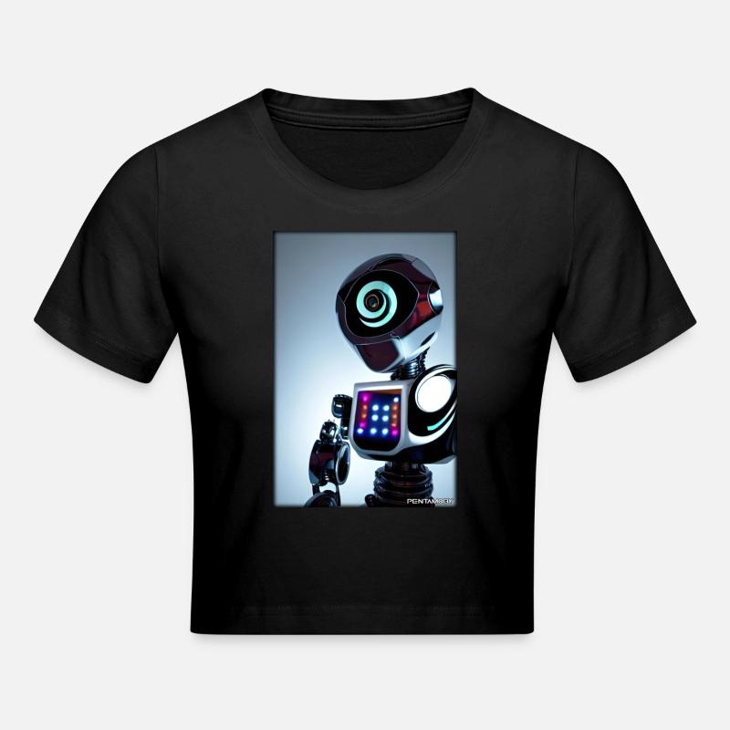 Robot Future Technology Science Android - Crop top - noir
