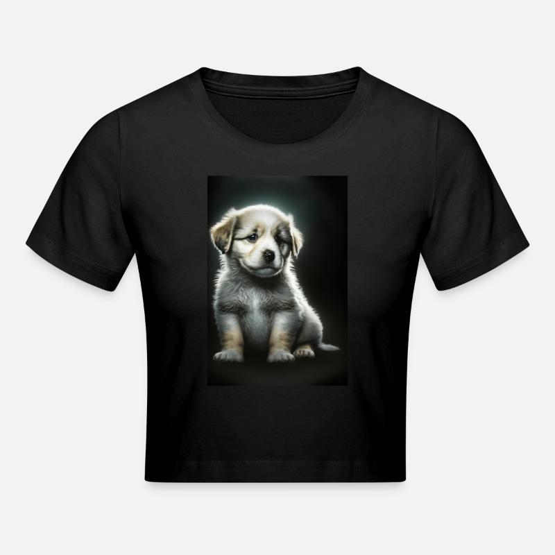 Chiot blanc - Crop top - noir