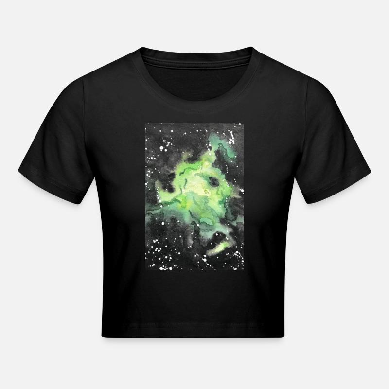 galaxy nebula galaxy nebula nerd astronomy space - Cropped T-Shirt - black