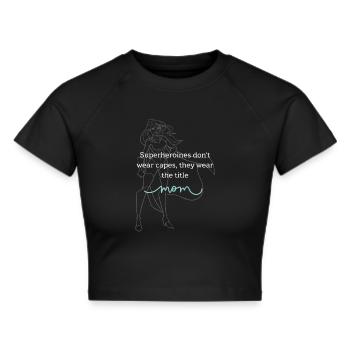 Maman super-héroïne - Crop top - noir - Devant - Marisol (170cm)