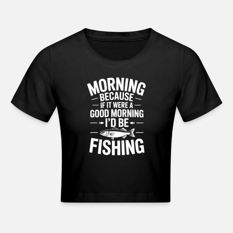 Tee de pêche matinale - Crop top - noir
