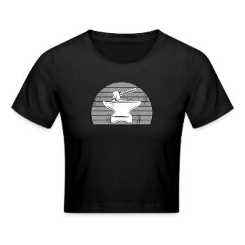 Blacksmith - Cropped T-Shirt - black - Front - Marisol (170cm)