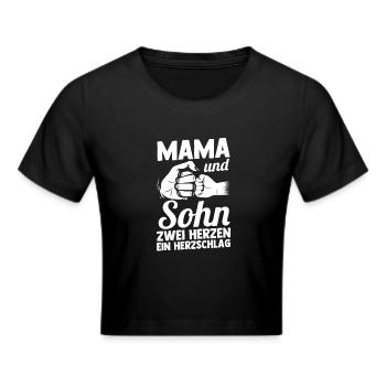 Mom and son - Cropped T-Shirt - black - Front - Marisol (170cm)