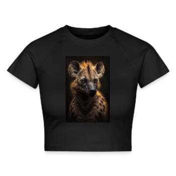 Hyena Animal Africa - Cropped T-Shirt - black - Front - Marisol (170cm)