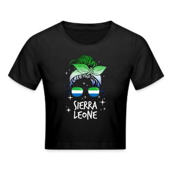 Sierra Leone - Frauen Cropped T-Shirt - Schwarz - Vorne - Marisol (170cm)