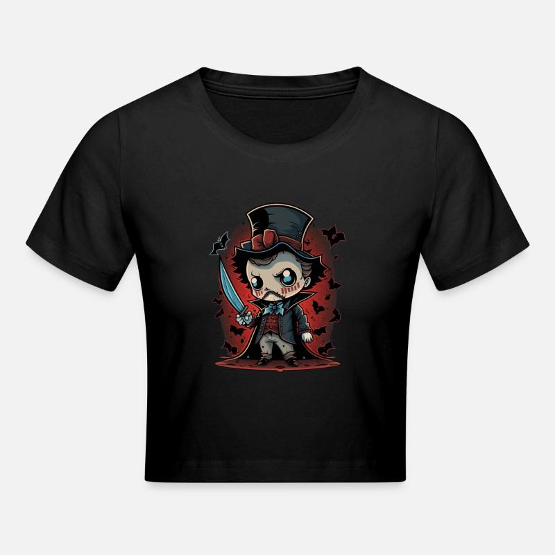 Jack der Ripper - Frauen Cropped T-Shirt - Schwarz