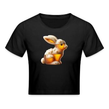 Osterhase aus Bier Ostern - Frauen Cropped T-Shirt - Schwarz - Vorne - Marisol (170cm)