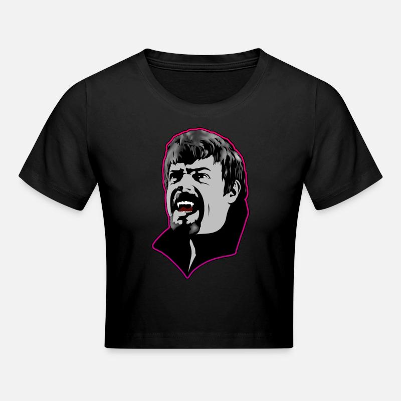 A Hungry Vampire Man - Pink - Cropped T-Shirt - black