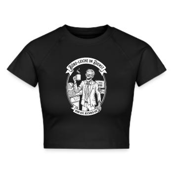 Büro-Leiche im Dienst - Frauen Cropped T-Shirt - Schwarz - Vorne - Marisol (170cm)