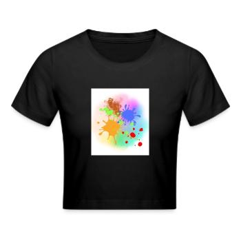 Splashes of colour - Cropped T-Shirt - black - Front - Marisol (170cm)
