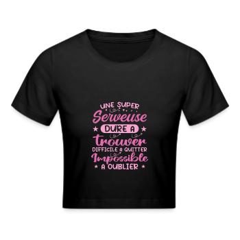 Une Super Serveuse - Cadeau serveuse - Crop top - noir - Devant - Marisol (170cm)