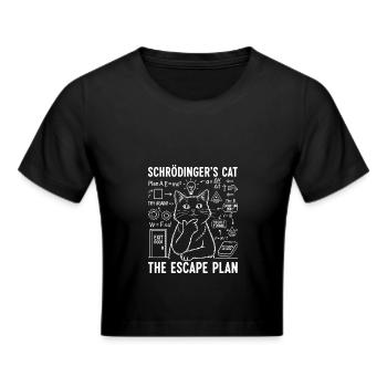 Schrödingers Cat Escape Plan - Frauen Cropped T-Shirt - Schwarz - Vorne - Marisol (170cm)