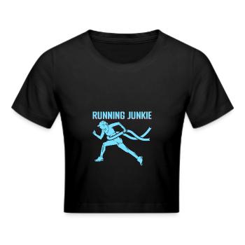 Marathonien junkie de course à pied - Crop top - noir - Devant - Marisol (170cm)