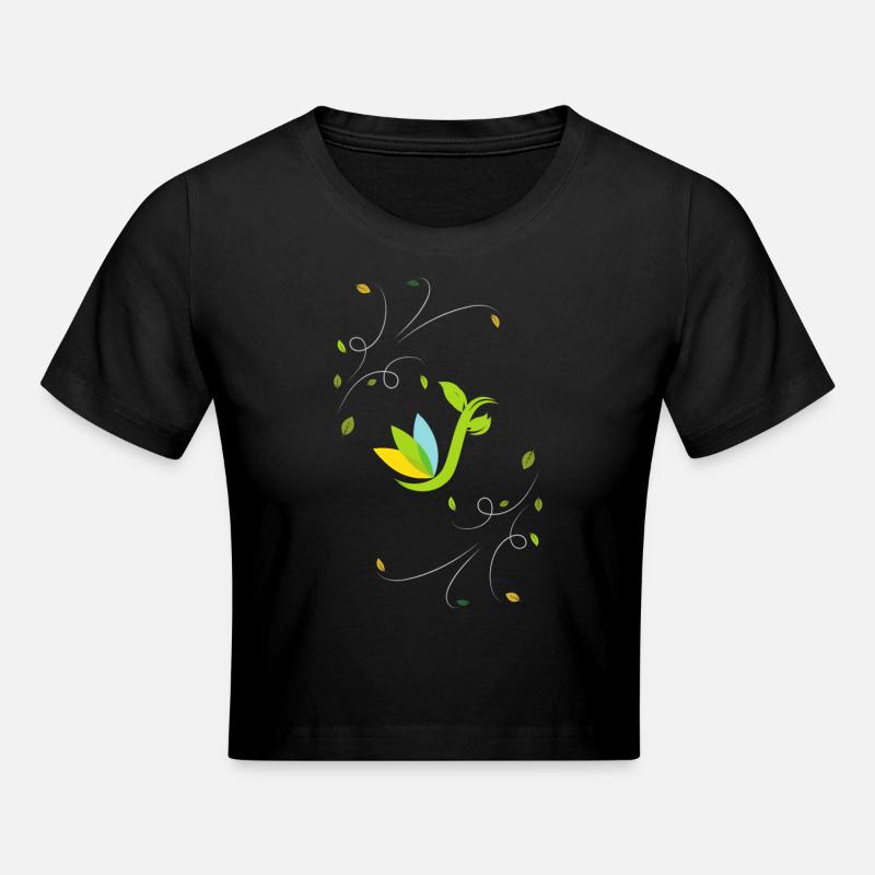 Pluie de fleurs - Crop top - noir