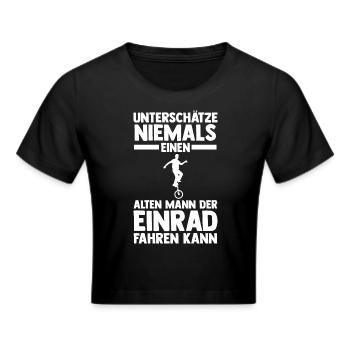 Kunstrad Fahrrad Einrad - Frauen Cropped T-Shirt - Schwarz - Vorne - Marisol (170cm)