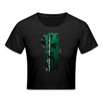 Bamboo Bliss : l’élégance en vert - Crop top - noir - Devant - Marisol (170cm)