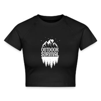 Survival Outdoor - Cropped T-Shirt - black - Front - Marisol (170cm)