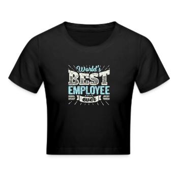 TOP Employee: Worlds Best Employee Ever - Cropped T-Shirt - black - Front - Marisol (170cm)