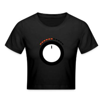 Regler Lautstaerke Power Tuner Volume Control - Frauen Cropped T-Shirt - Schwarz - Vorne - Marisol (170cm)