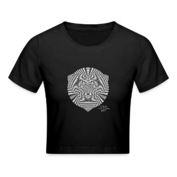 Techno / Crop Circle / DREW ART - Frauen Cropped T-Shirt - Schwarz - Vorne - Marisol (170cm)