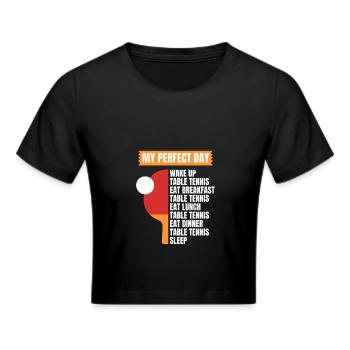 Tischtennis Spruch Tischtennis Humor - Frauen Cropped T-Shirt - Schwarz - Vorne - Marisol (170cm)