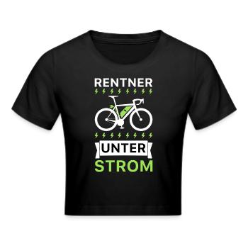 Rentner unter Strom eBike Geschenk - Frauen Cropped T-Shirt - Schwarz - Vorne - Marisol (170cm)