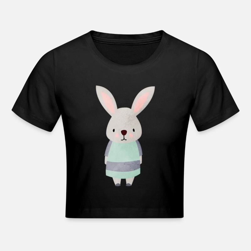 Hare spoon - Cropped T-Shirt - black