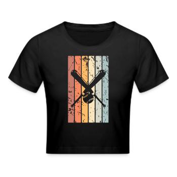 Baseball - Frauen Cropped T-Shirt - Schwarz - Vorne - Marisol (170cm)
