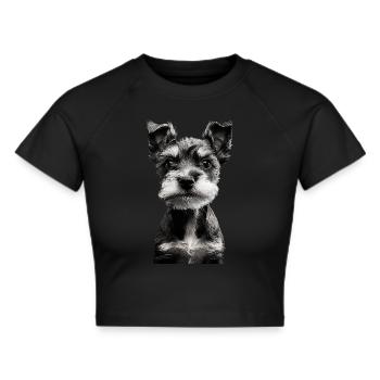 Zwergschnauzer - Frauen Cropped T-Shirt - Schwarz - Vorne - Marisol (170cm)