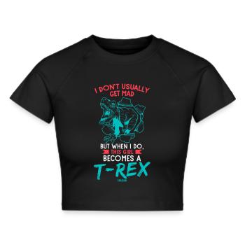 T-Rex - Frauen Cropped T-Shirt - Schwarz - Vorne - Marisol (170cm)