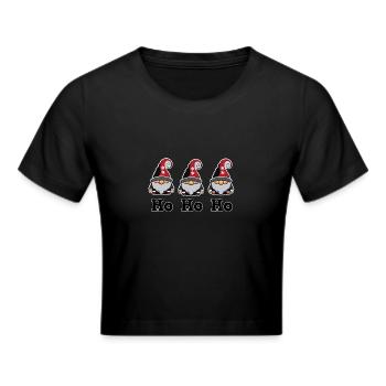 Wichtel_HoHoHo - Frauen Cropped T-Shirt - Schwarz - Vorne - Marisol (170cm)