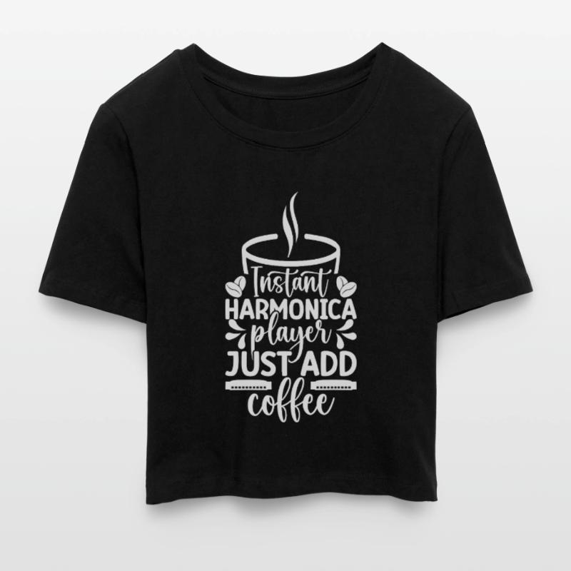 Harmonica Musican Instant Player Just Coffee Cropped T-Shirt
