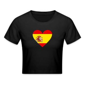 Spain Heart - Frauen Cropped T-Shirt - Schwarz - Vorne - Marisol (170cm)