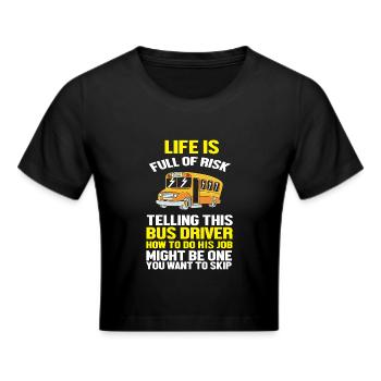 Schulbusfahrer Schulbus - Frauen Cropped T-Shirt - Schwarz - Vorne - Marisol (170cm)