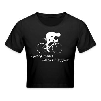 Fahrradsport Rennrad Fahrrad Gravel Zeitfahrrad - Frauen Cropped T-Shirt - Schwarz - Vorne - Marisol (170cm)