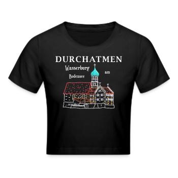 Wasserburg am Bodensee, Durchatmen, Germany - Cropped T-Shirt - black - Front - Marisol (170cm)