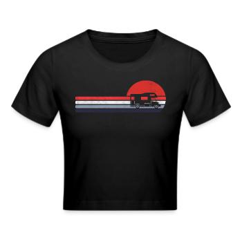 Caravane Camping-car Rétro Vintage - Crop top - noir - Devant - Marisol (170cm)