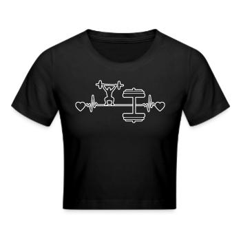 Fitness Bodybuilder Strength Training Athlete Muscle - Cropped T-Shirt - black - Front - Marisol (170cm)