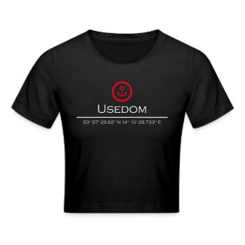 Usedom roter Anker - Frauen Cropped T-Shirt - Schwarz - Vorne - Marisol (170cm)