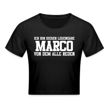 Marco Name Design - Frauen Cropped T-Shirt - Schwarz - Vorne - Marisol (170cm)