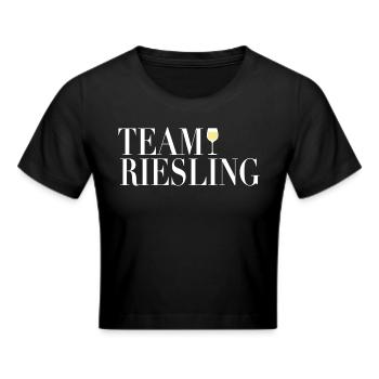 Team Riesling - Wein, Weißwein - Frauen Cropped T-Shirt - Schwarz - Vorne - Marisol (170cm)