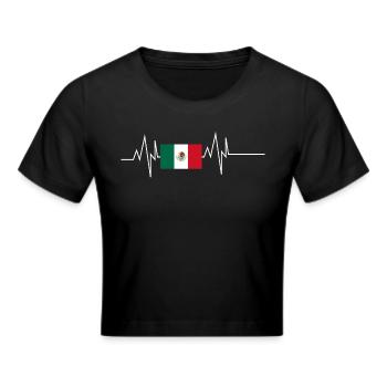 Drapeau du Mexique Battement de cœur - Crop top - noir - Devant - Marisol (170cm)