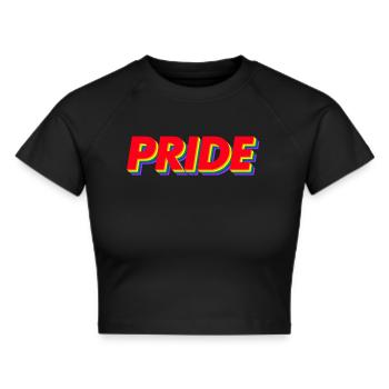 Pride 3D Regenbogenfarben - Frauen Cropped T-Shirt - Schwarz - Vorne - Marisol (170cm)
