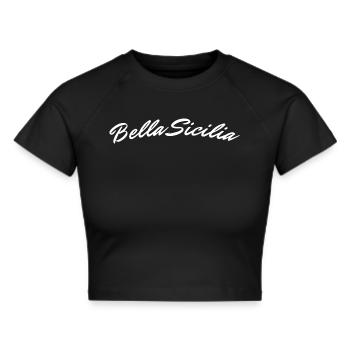 Bella Sicilia Italia - Frauen Cropped T-Shirt - Schwarz - Vorne - Marisol (170cm)