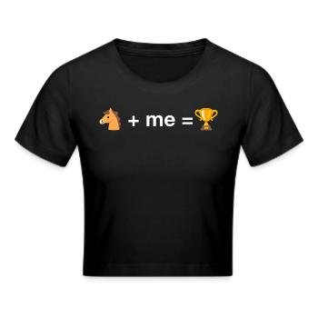 Pferd + ich = Preise - Frauen Cropped T-Shirt - Schwarz - Vorne - Marisol (170cm)