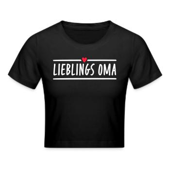 Lieblings Oma - Frauen Cropped T-Shirt - Schwarz - Vorne - Marisol (170cm)