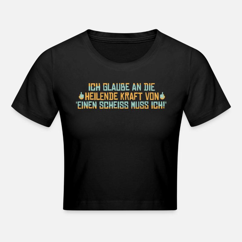 "Einen ..." - Spruch Statement Fun Sarkasmus - Frauen Cropped T-Shirt - Schwarz