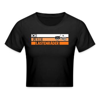 Fahrrad Lastenfahrrad Lastenrad - Frauen Cropped T-Shirt - Schwarz - Vorne - Marisol (170cm)